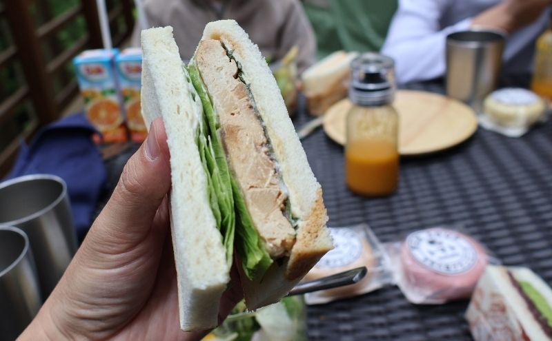 大松閣「天空の森のグランピング」:気になるところ＞サンドイッチのボリューム