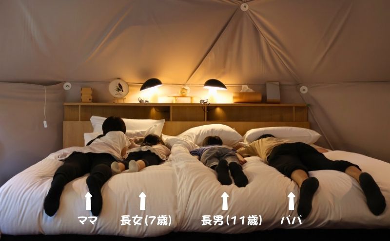 大松閣「天空の森のグランピング」:気になるところ＞ベッドのスペース