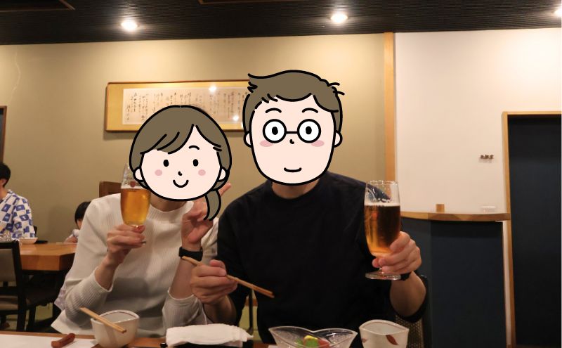 初日:大松閣の夕食（ビール）