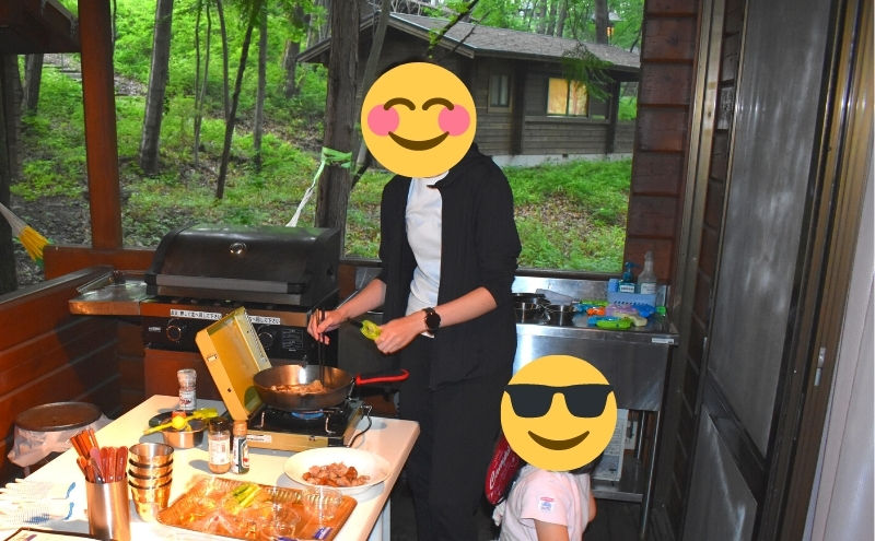 BBQ食事の様子