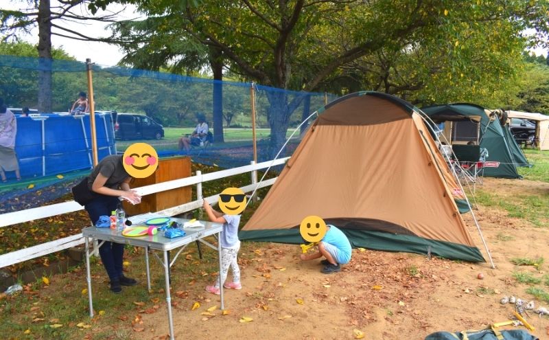 キャンプスケジュール：テント設営