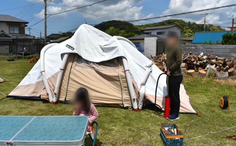 ブリーズファミリーキャンプ：テント設営