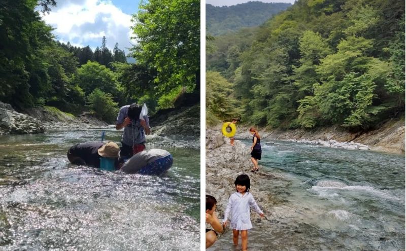 神奈川県グランピング：箒沢荘（ほうきざわそう）：川遊び