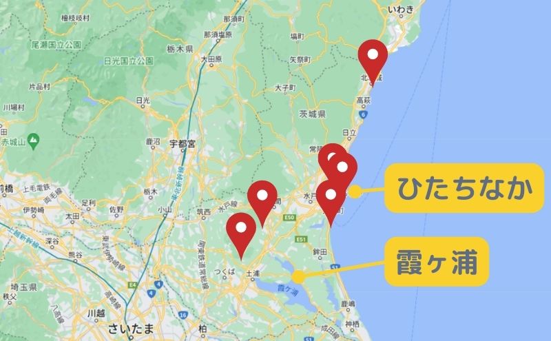 茨城県グランピング：地図