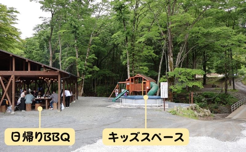 秩父定峰清流キャンプ場：BBQ・キッズスペース