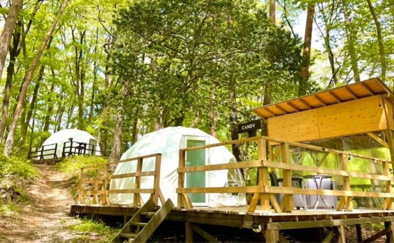 長野GLAMPING BASE enCamp：ドームテント外観